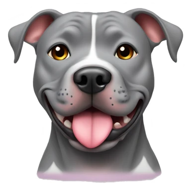 Grey pitbull with hearts around head sticker