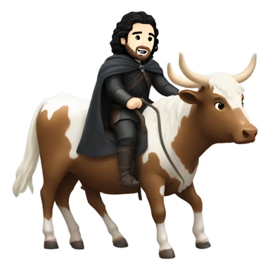Jon snow riding a cow sticker