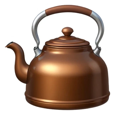 GENERATE A BROWN KETTLE WITH LING BODY HAVING HANDLE AT RIGHT SIDE sticker