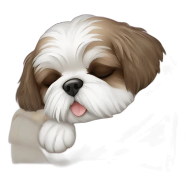 Shih tzu dog sleeping with blanket sticker