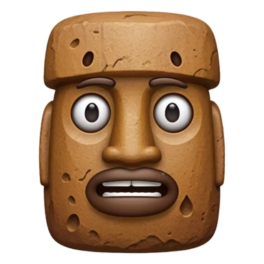 Poop with moai face sticker