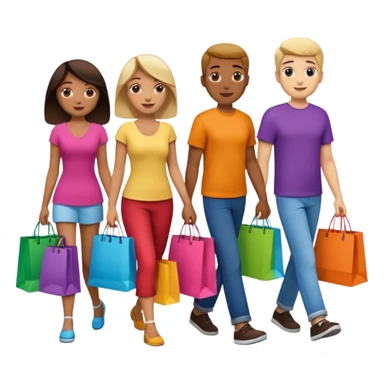 shopping bags from group outing with others sticker