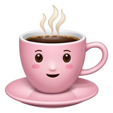 light-pink cup of coffee, no details sticker