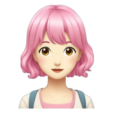 Nana Komatsu in Anime with pink hair sticker