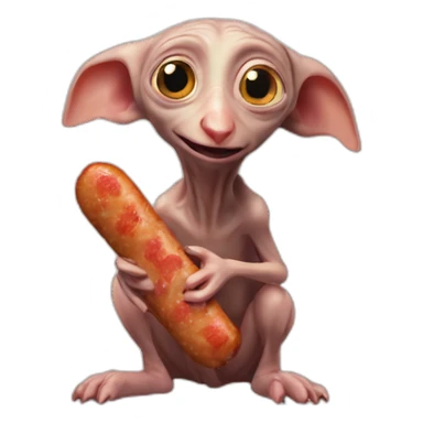Dobby eating sausage sticker