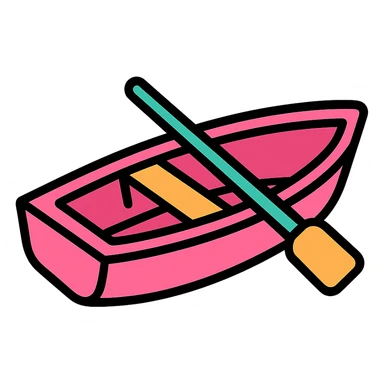 modern pink rowing boat sticker