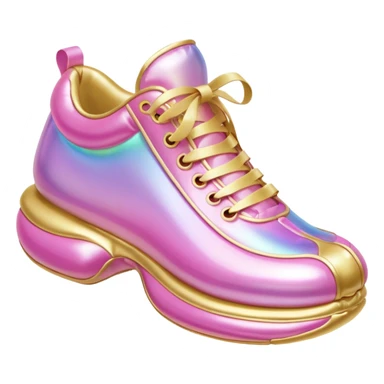 gold rococo kawaii pink inflatable puffy shell shoe sticker