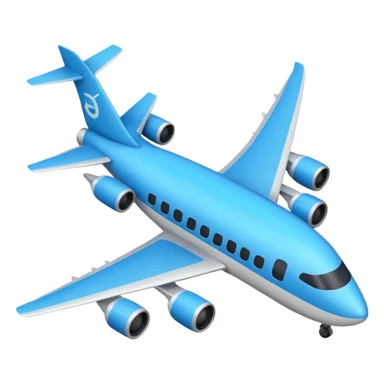 Créame un emoji que sea el contorno de un triángulo y adentro un avión azul  sticker