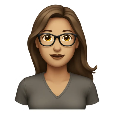 Woman with glasses and long brown hair  sticker