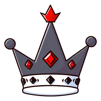 black crown with red gems sticker