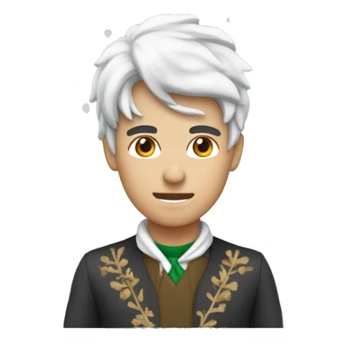 Joven tomando granizado con traje de nieve y el dedo afuera sticker