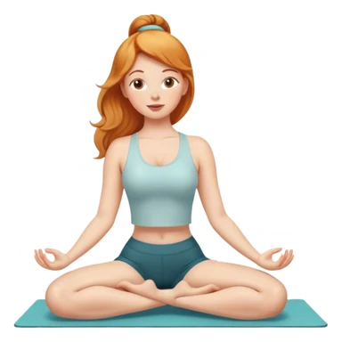 Strawberry blonde girl doing yoga big butt sticker