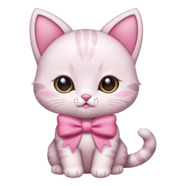 Baby cat have🎀and like pinterest drawing soft and cutie sticker
