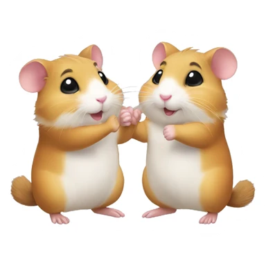 two hamsters giving handshake  sticker