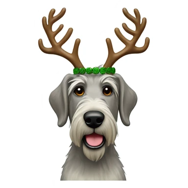  Irish wolfhound dog and reindeer antlers headband sticker