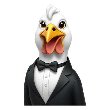 Chicken in a tux sticker