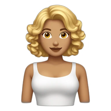 Mujer blanca con pelo corto castaño y pendientes grandes sticker