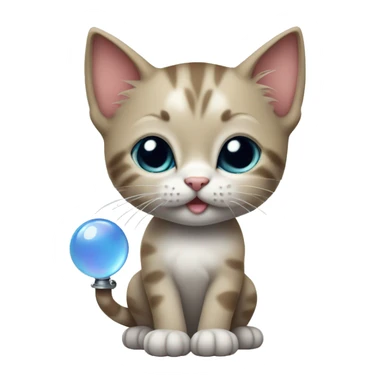 kitten holding an bubble pipe in one paw  and a lighter in the other paw sticker