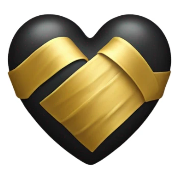 black heart with golden bandage sticker