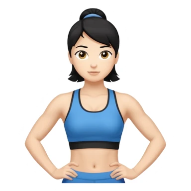 mach mir denn fintess trainer mit schwarzen haren wir er stehend steht mit gym kleidung sticker