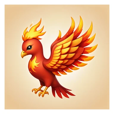 A mini emoji-style icon inspired by Free Fire, featuring a fiery phoenix or flame symbol with glowing edges, bold and sleek design, and a gaming energy. Add subtle heart or sparkle accents .Color scheme: black, red, orange, and gold, with a modern, battle-themed aesthetic. sticker