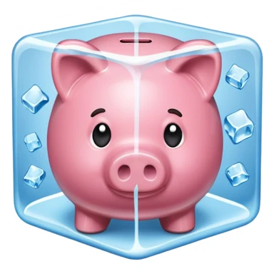 Piggy bank ice cube sticker