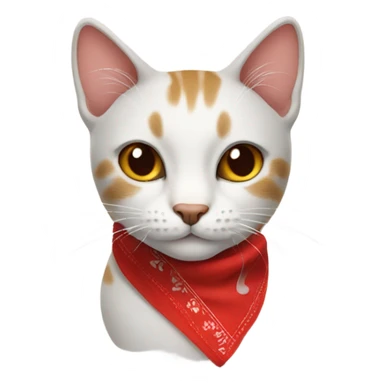 Cat wearing red bandana sticker