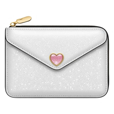 glitter white wallet sticker