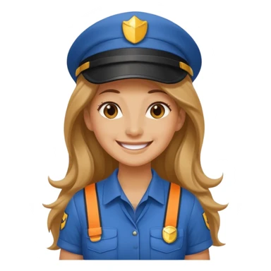long haired courier woman sticker
