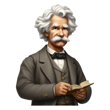 Mark Twain Known for The Adventures of Huckleberry Finn, Twain captured the complexities of American society, especially in terms of race and class. sticker