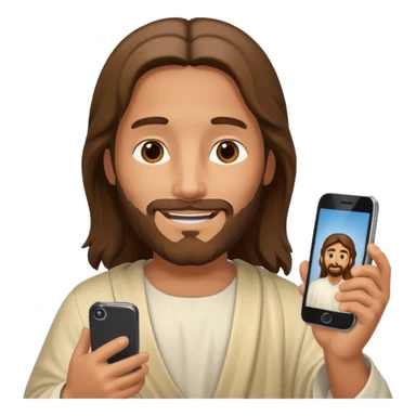 Jésus sur son téléphonesur son téléphone sticker