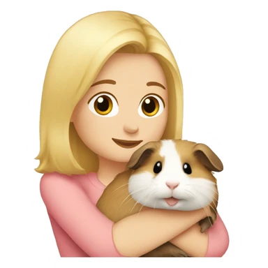 Blonde Woman hugging a guineapig sticker
