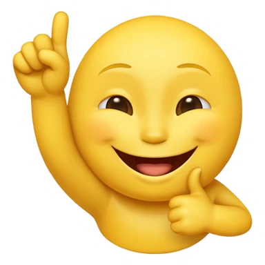 a yellow emoji laughing with eyes closed pointing its fingers forward sticker