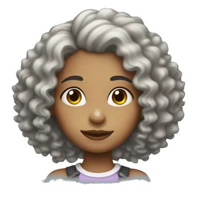 Skelton girl with curly hair  sticker
