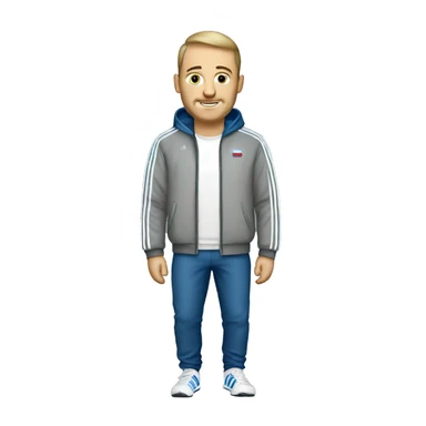 Russian dude with adidas and vodka sticker