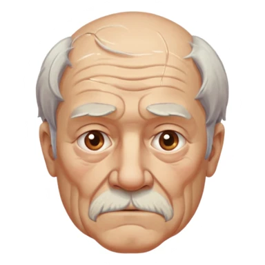 Strict Teacher – old man, serious gaze, raised chalk sticker