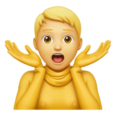 Yellow emoji doing choking emote with hands around neck and the emoji screaming  sticker