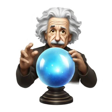 Albert Einstein with crystal ball sticker