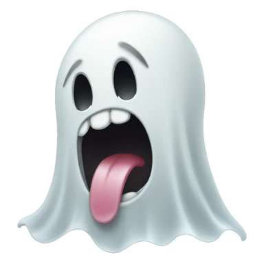ghost sticking tongue out simple sticker