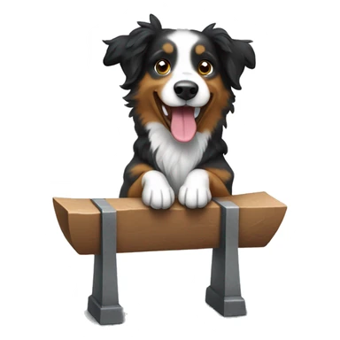 Anvil with Jumping Australian shepherd  sticker