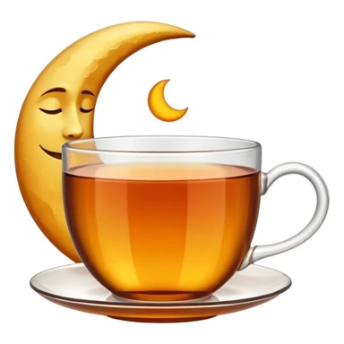 A cup of tea with a moon in it. sticker