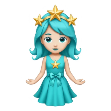 star sparkle sprite guardian of sparkle theater star-shaped head and a turquoise dress and ribbon sticker