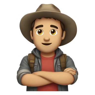 Chico haciendo el gesto que no con los brazos cruzados  sticker