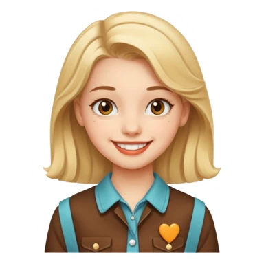 a teenage girl wearing retro clothes sticker