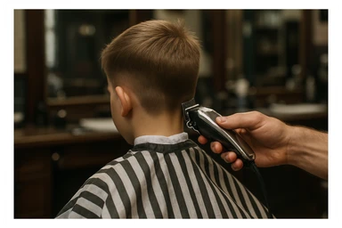 sartaroshxonada soch olayotgan bola yuzi ko'rinmasin sticker