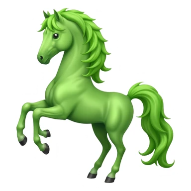 Green horse standing up with two feets  sticker