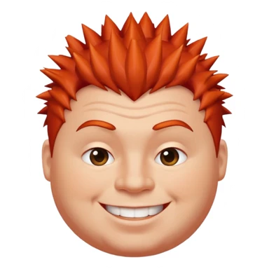 fat spiky haired happy man, red haired sticker