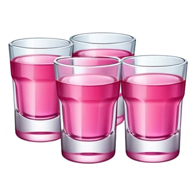 Shot glasses with pink alcohol  sticker