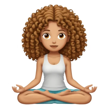 Chica crespa con cabello no tan largo ni tan corto de piel morena clara que este meditando sticker