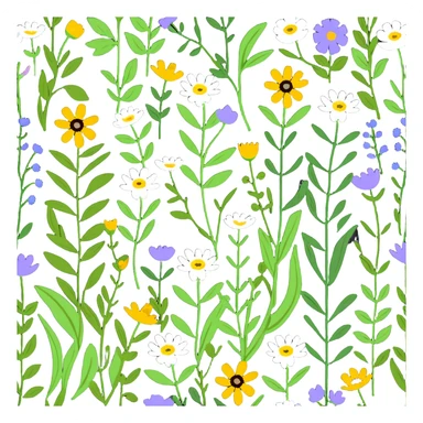 wildflowers field daisies and poppies sticker
